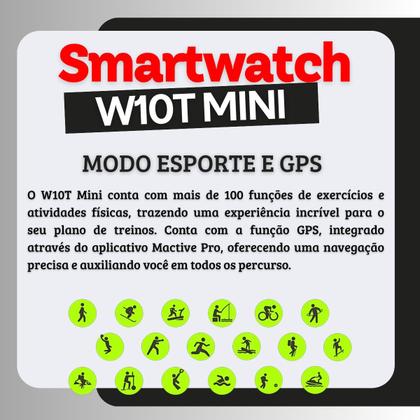 Imagem de Relógio Smartwatch W10T Mini Microwear Série 10 42mm GPS CHAT GPT NFC Lançamento 2025
