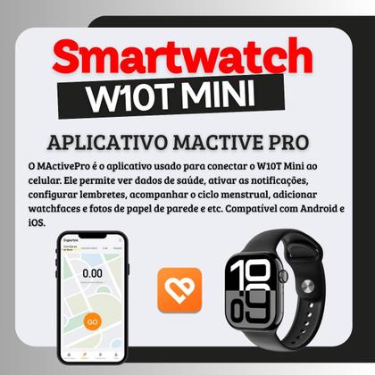 Imagem de Relógio Smartwatch W10T Mini Microwear Série 10 42mm GPS CHAT GPT NFC Lançamento 2025