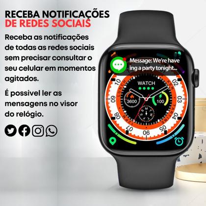 Imagem de Relógio Smartwatch W59 Mini 41mm, Para Homens e Mulheres, Troca Foto de Fundo e Módulos Esportivos