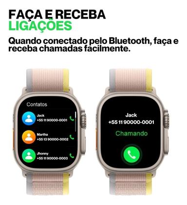 Imagem de Relógio Smartwatch W69 Laranja Ultra Pro Series 9 Android IOS Troca Foto de Fundo