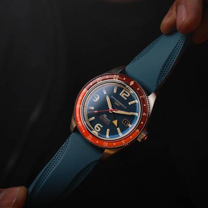 Relógio Spinnaker Fleuss Gmt Automatic Cerulean Blue - Relógio