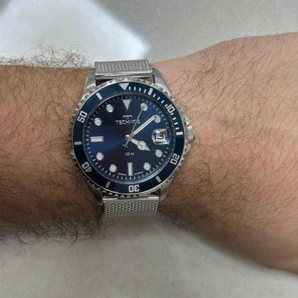 Imagem de Relógio Technos Acqua Prata Masculino Aço Azul 2415dy/1a Prateado Azul-marinho Azul