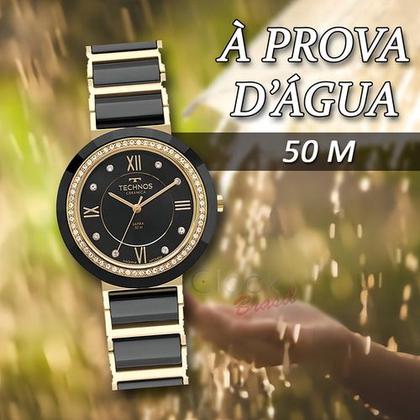 Imagem de Relogio technos analogico preto ceramica preto/dourado 2036mro/1p