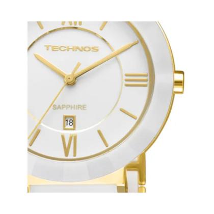 Imagem de Relógio Technos Ceramic Saphire Branco Dourado 2015BV/4B