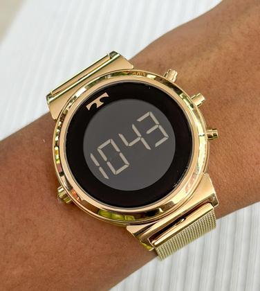 Imagem de Relógio Technos Curvas gira Digital e Analogico 2 em 1 Dourado