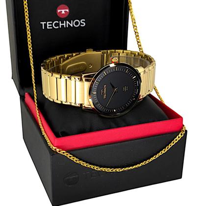 Imagem de Relógio Technos Dourado Slim Masculino Analógico Original