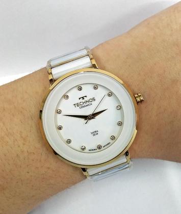 Imagem de Relógio Technos Feminino Ceramic Saphire Elegance Dourado 2035LMM/4B