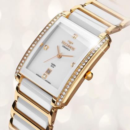 Imagem de Relógio Technos Feminino Cerâmica Dourado - GN10AX/4B