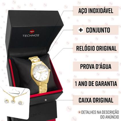 Imagem de Relógio Technos Feminino Dourado com 1 ano de garantia original