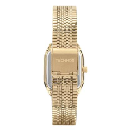 Imagem de Relogio Technos feminino dourado quadrado pequeno pulseira esteira banhado folheado 2035MZG/1D