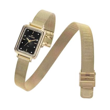 Imagem de Relógio Technos Feminino Elegance Retangular Mini 2 Pulseira Voltas Dourado GL32AP/1P