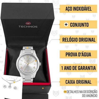 Imagem de Relógio Technos Feminino Prata Original Prova Dágua Garantia