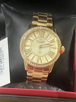 Imagem de Relógio Technos Feminino St.moritz Elegance Dourado com Cristais 2035MYV/1X