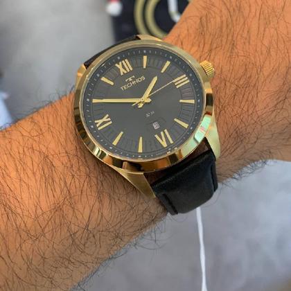 Relógio Technos Masculino 2115Mxvs/0P Couro Preto Imagem de Relógio Technos Masculino 2115Mxvs/0P Couro Preto