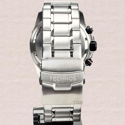 Imagem de Relógio Technos Masculino Analógico Performance TS Carbon Quartz Redondo Robusto Cronógrafo Prova Dágua 10 ATM Casual Prata JS15FR/1P