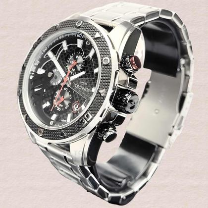Imagem de Relógio Technos Masculino Analógico Performance TS Carbon Quartz Redondo Robusto Cronógrafo Prova Dágua 10 ATM Casual Prata JS15FR/1P
