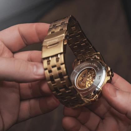 Imagem de Relógio Technos Masculino Automático Skeleton Dourado - 8N24AK/4P