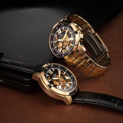 Imagem de Relógio Technos Masculino Automático Skeleton Dourado - G3265AO/0P