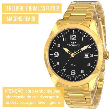 Imagem de Relógio Technos Masculino Dourado Analógico Prova Dágua Luxo