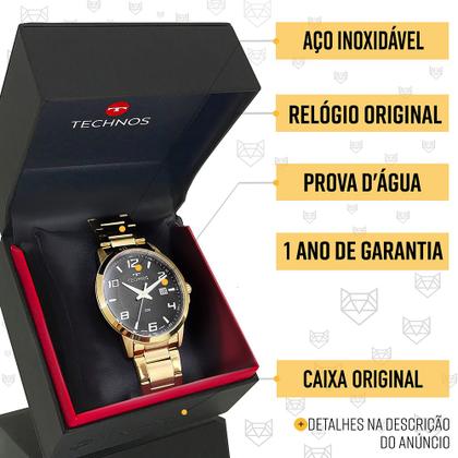 Imagem de Relógio Technos Masculino Dourado Original com garantia de 1 ano e carteira