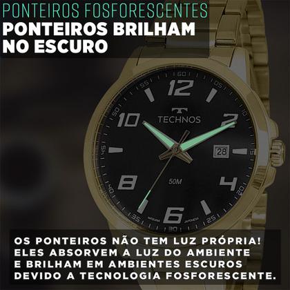 Imagem de Relógio Technos Masculino Dourado Original com garantia de 1 ano e carteira