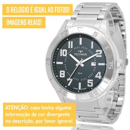 Imagem de Relógio Technos Masculino Dourado Preto Prova d'água com garantia de 1 ano com carteira