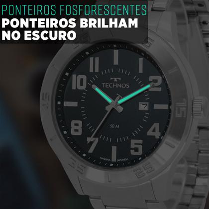 Imagem de Relógio Technos Masculino Dourado Preto Prova d'água com garantia de 1 ano com carteira