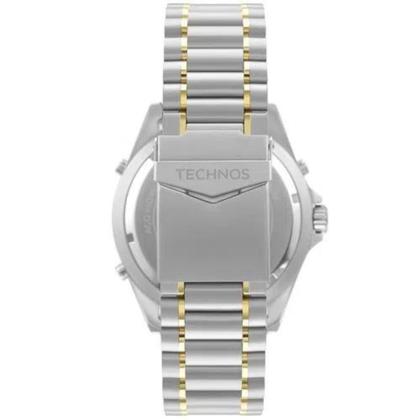 Imagem de Relógio Technos Skydiver Prateado Com Dourado Prova d'Água Masculino Calendário Digital WT205FQ/5P