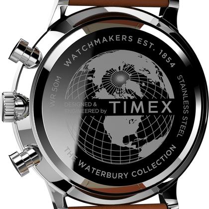 Imagem de Relógio Timex Waterbury Classic Chrono 40mm - Caixa de Aço e Pulseira de Couro