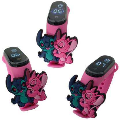 Imagem de Relógio Touch Digital Infantil Stitch_Angel_JUNTOS_Rosa
