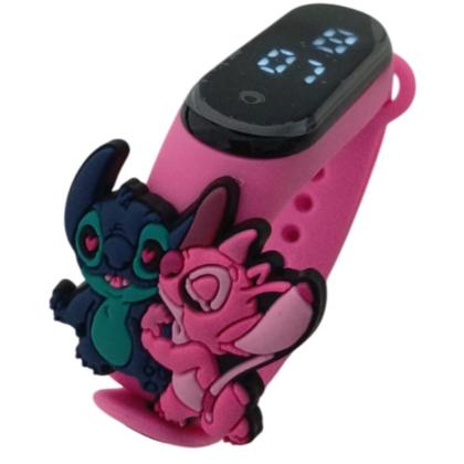 Imagem de Relógio Touch Digital Infantil Stitch_Angel_JUNTOS_Rosa