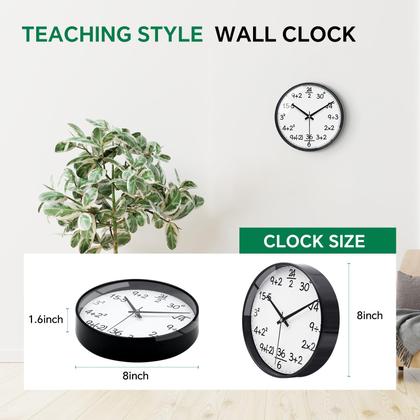 Imagem de Relógio VIKMARI Relógio de parede de quartzo silencioso de 12" Math Style