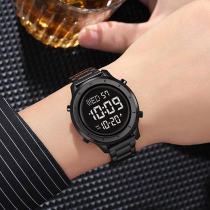Imagem de Relógio zolohoni Black Digital Stainless Steel Waterproof Men