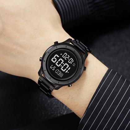 Imagem de Relógio zolohoni Black Digital Stainless Steel Waterproof Men