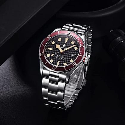 Imagem de Relógios masculinos com design pagani Black Bay Hommage 42 mm japonês NH35 Movimento automático, cristal de safira, aço 