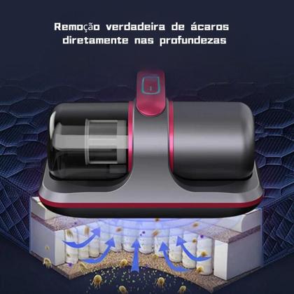 Imagem de Removedor De Ácaros Portátil Elétrico Aspirador Esterilização De Estofados UV Sem Fio