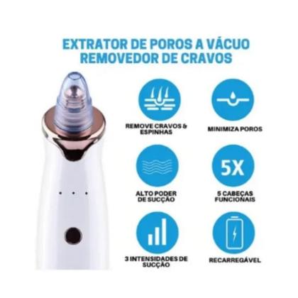 Imagem de Removedor De Cravos Acne A Vácuo Elétrico Recarregável Usb