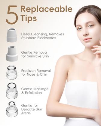 Imagem de Removedor de cravos faciais a vácuo FLYMOOO com 5 sondas