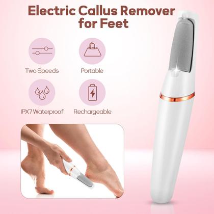 Imagem de Removedor elétrico de calos nos pés ZABOUL Recarregável Branco