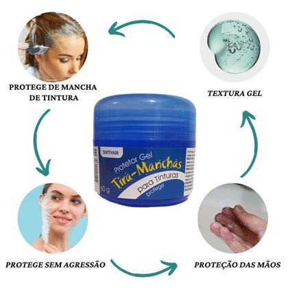 Imagem de Removedor Mancha De Tinta De Cabelo Da Pele + Gel Protetor