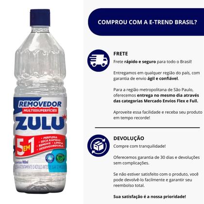 Imagem de Removedor Zulu Tradicional 900ml  Para Limpeza Pesada de Pisos, Vidros, Azulejos e Metais com Ação Potente e Aroma Refrescante
