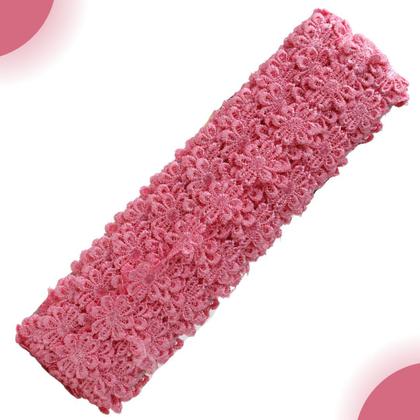 Imagem de Renda Guipír Rosa Chiclete - 25Mm Rolo Com 13,7 Metros - Chl207 - Nybc