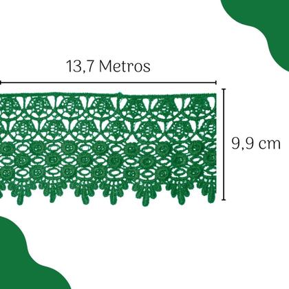 Imagem de Renda Guipír Verde Bandeira - Rolo Com 13,7 Metros - Chl185 - Nybc