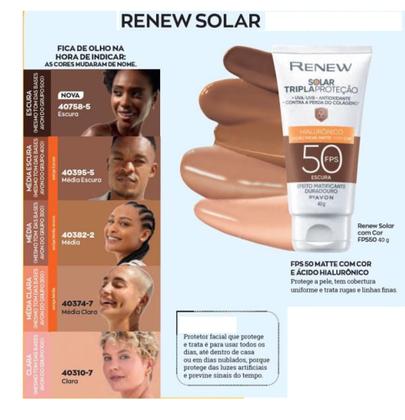 Imagem de Renew Protetor Solar Advance Avon FPS 50 ou 70 - Contem 40g Invisivel ou com cor de base