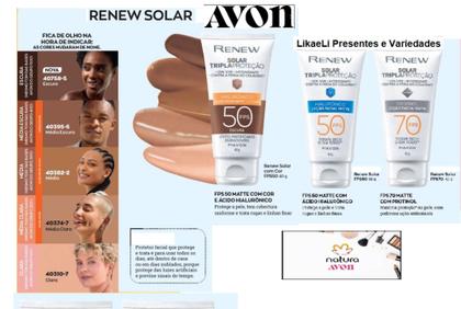 Imagem de Renew Protetor Solar Advance Avon FPS 50 ou 70 - Contem 40g Invisivel ou com cor de base