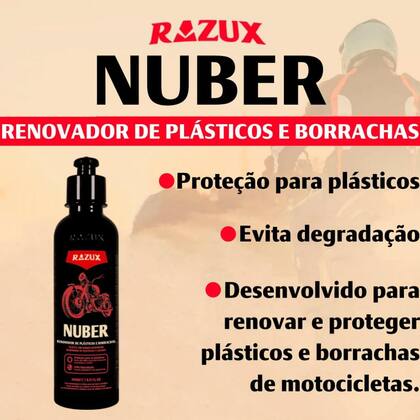 Imagem de Renovador de Plásticos e Borrachas Nuber 240 ml Razux Restauração e Proteção Automotiva