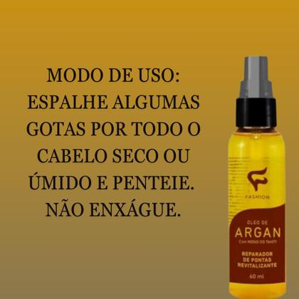 Imagem de Reparador de Pontas Fashion Argan com Monoi do Tahiti Frasco 60ml Kit 11 Unidades