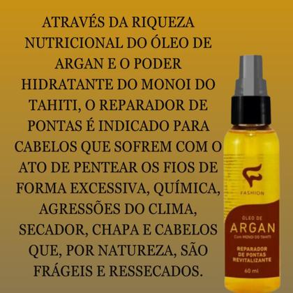 Imagem de Reparador de Pontas Fashion Argan com Monoi do Tahiti Frasco 60ml Kit 11 Unidades