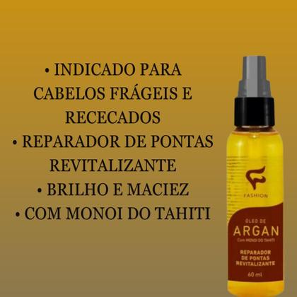 Imagem de Reparador de Pontas Fashion Argan com Monoi do Tahiti Frasco 60ml Kit 11 Unidades