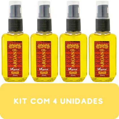 Imagem de Reparador de Pontas Vegetrat Óleo de Argan Frasco 50ml Kit Promocional 4 Unidades